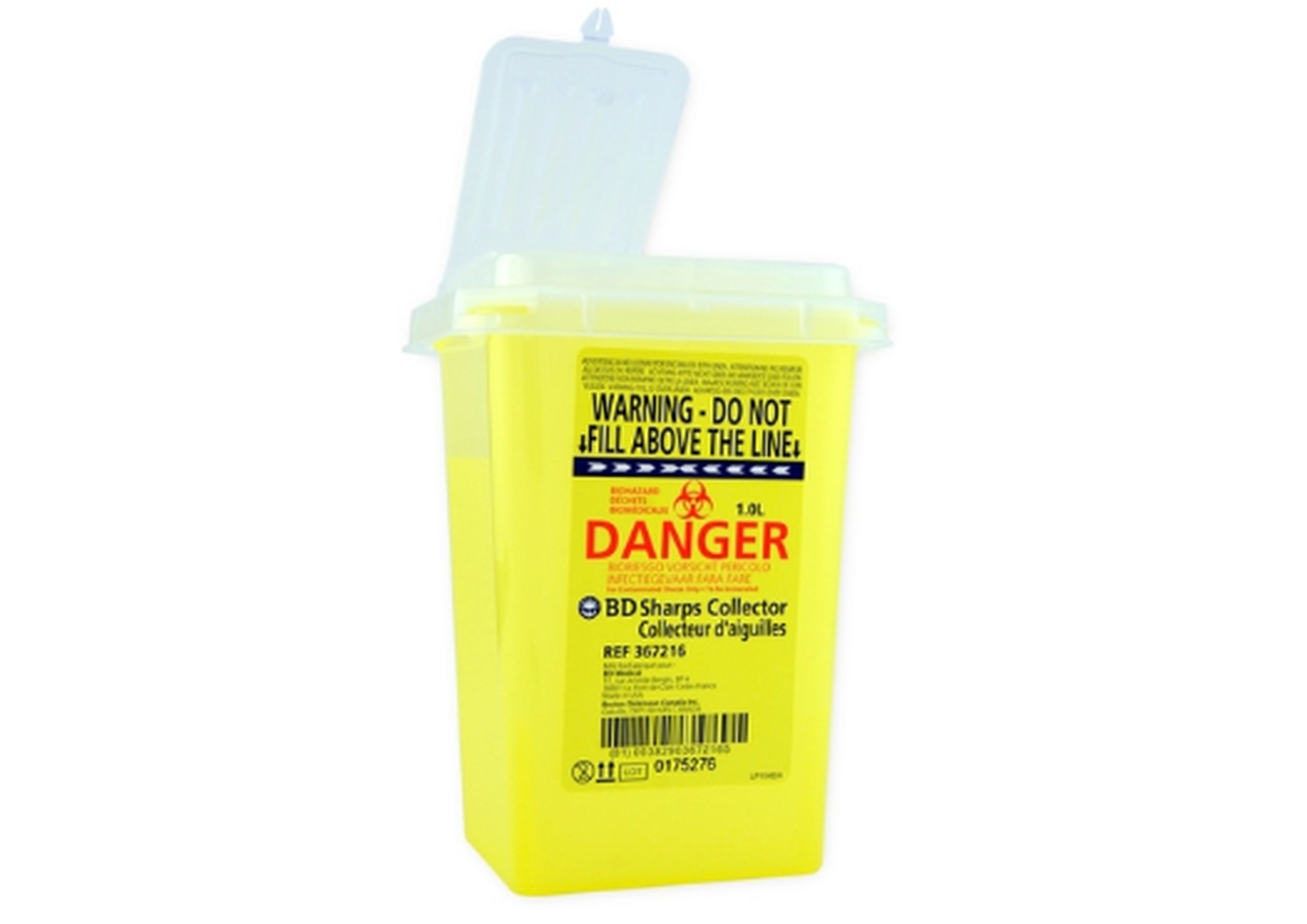 BD Eclipse 367216 Disposable Sharps Container 1qt Yellow