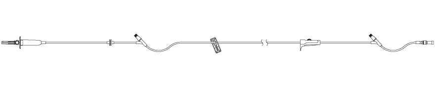 ICU Medical® 12662-28 Primary Set, Macrobore, Clave™ Y-Sites, Backcheck Valve, 100"