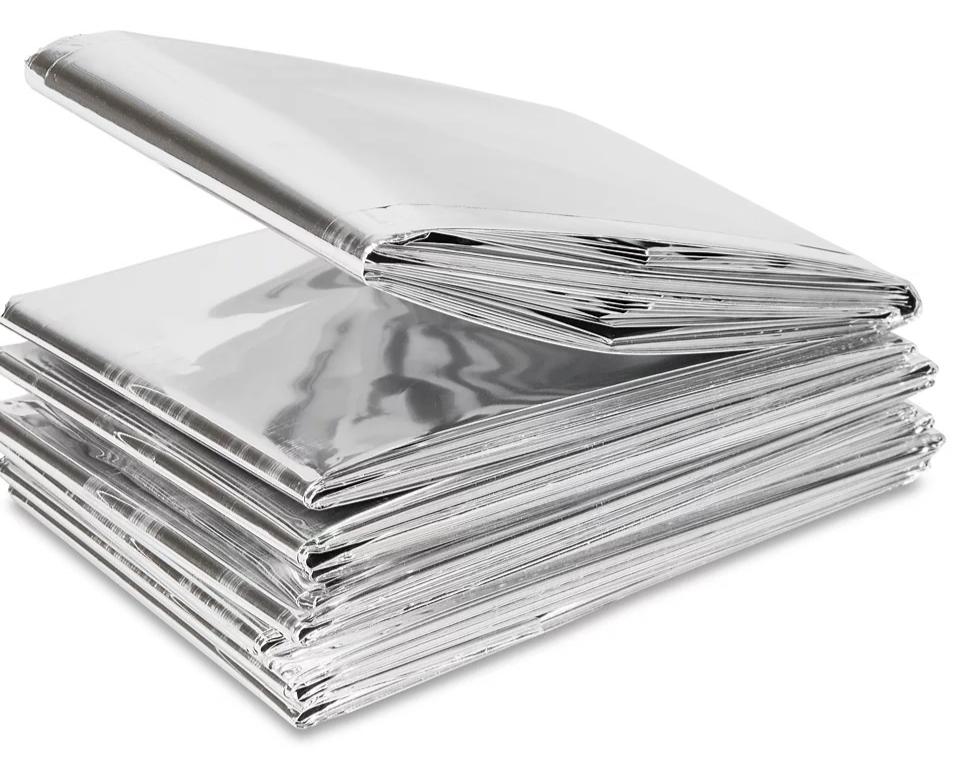 Silver Mylar Emergency Foil Blanket 52" x 84"