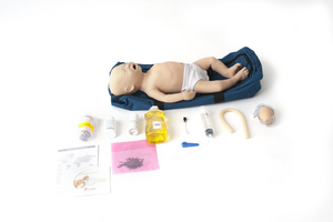 Laerdal Newborn Anne unpackaged Showing all components