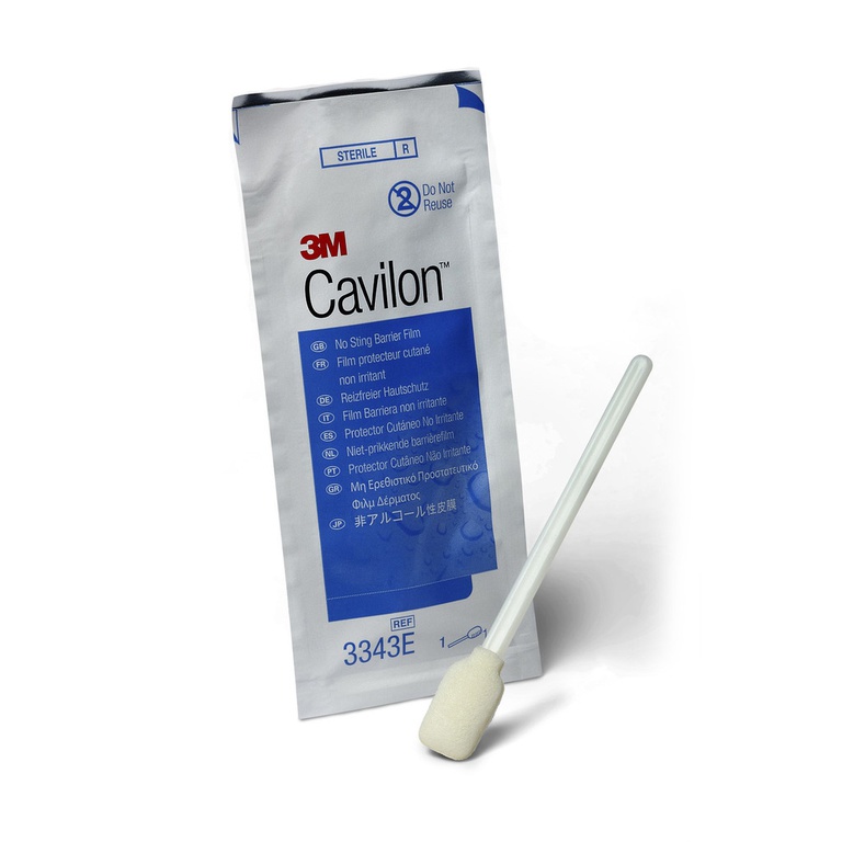 3M Cavilon Barrier Film no Sting Wand applicator showing individual package and wand