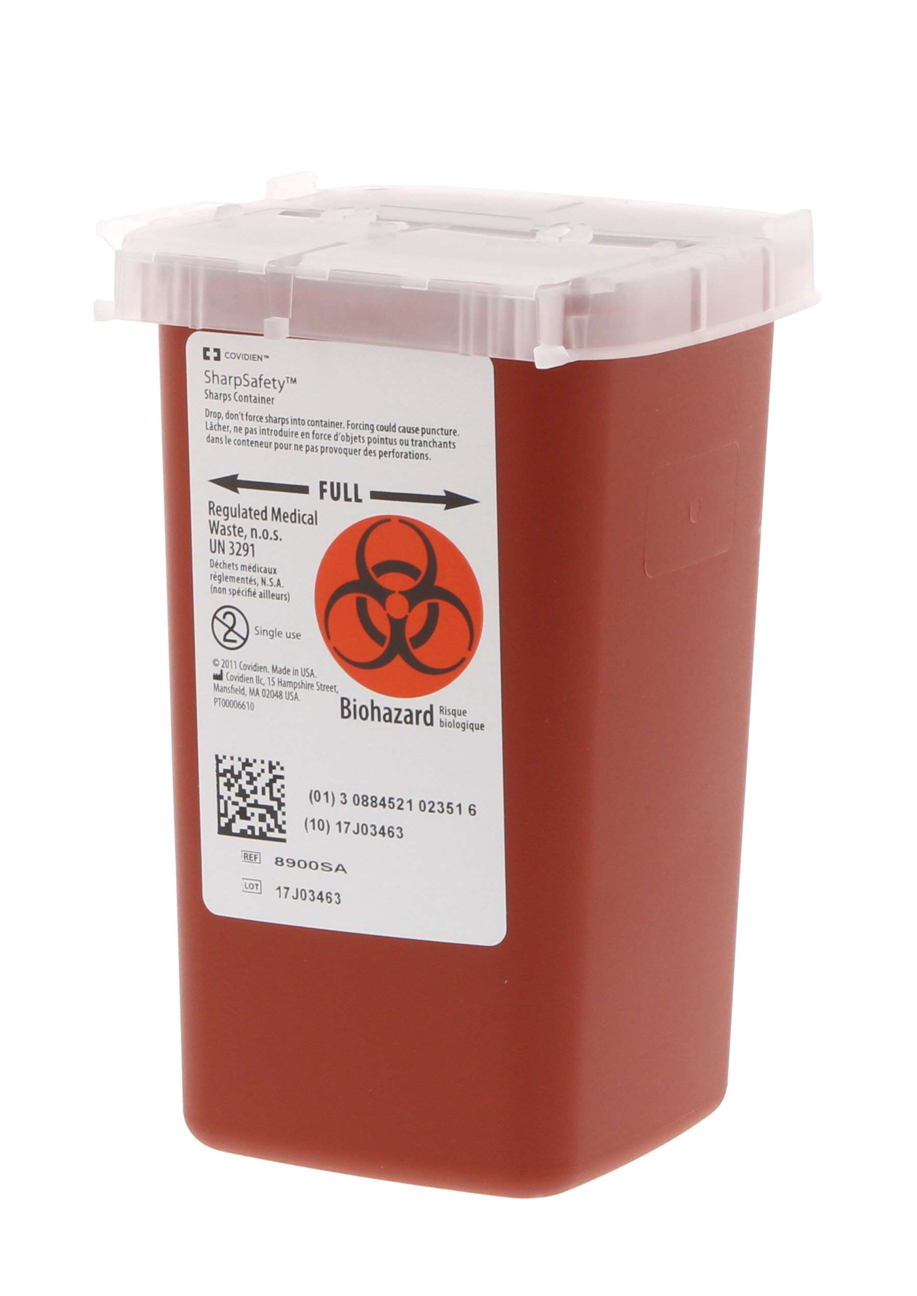 Phlebotomy Sharps Container 1 Quart Red