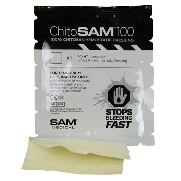 ChitoSAM 100 Hemostatic Dressing 4" x 4" Single Ply