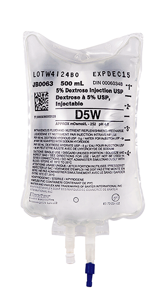 Baxter JB0063 5% Dextrose Injection 500 mL