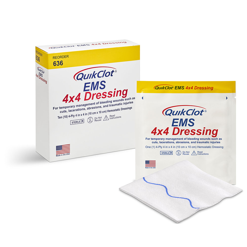 QuikClot EMS 4" x 4" Dressing