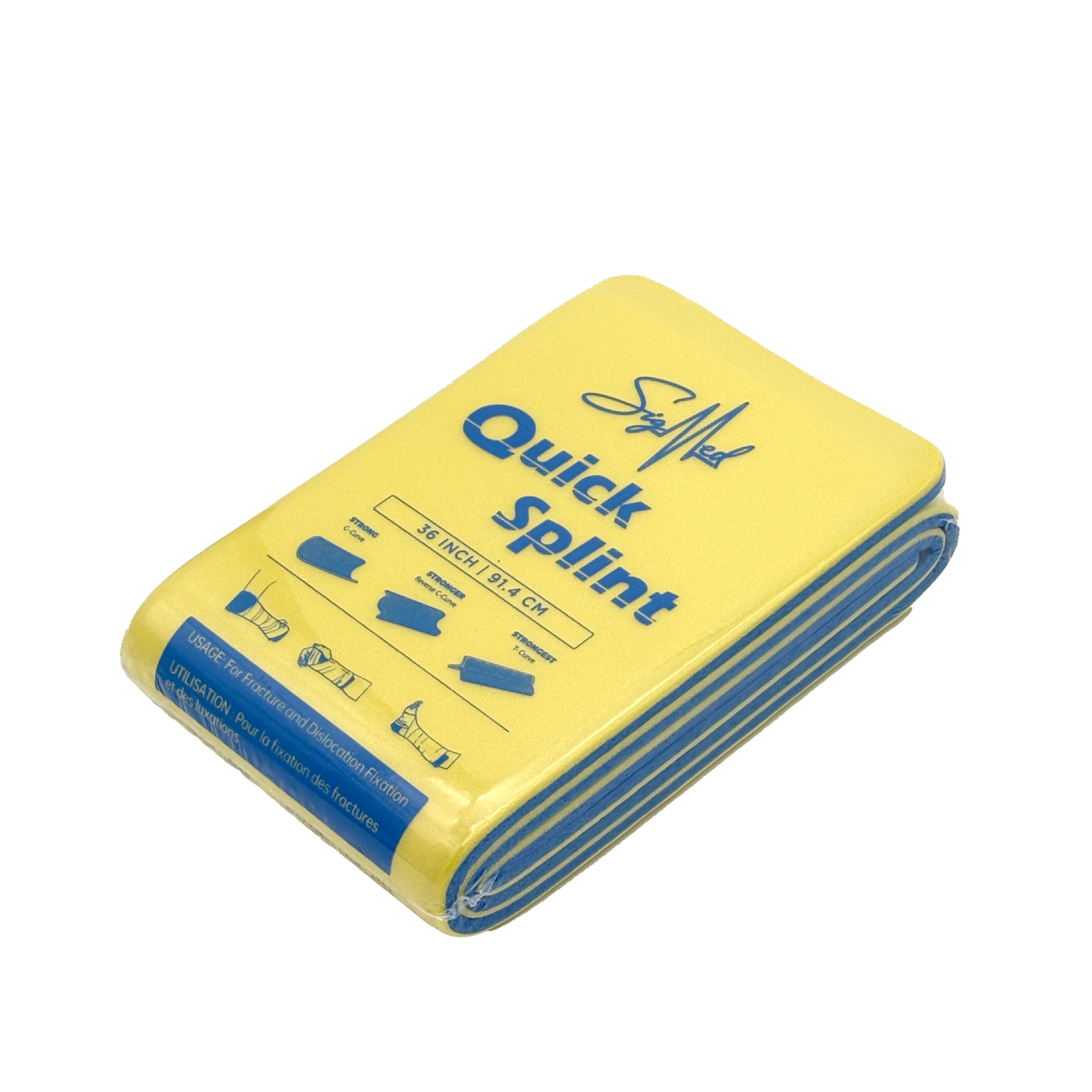 Quick Splint Flatfold Yellow/Blue 36"