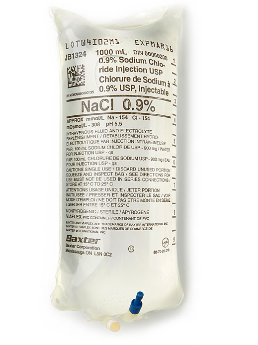 Baxter JB1324 0.9% Sodium Chloride Injection 1000 mL