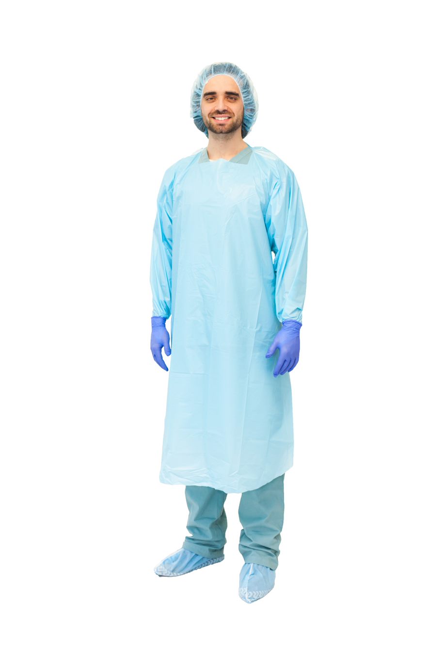PRIMED Overhead Protective Film Gown With Thumbloops